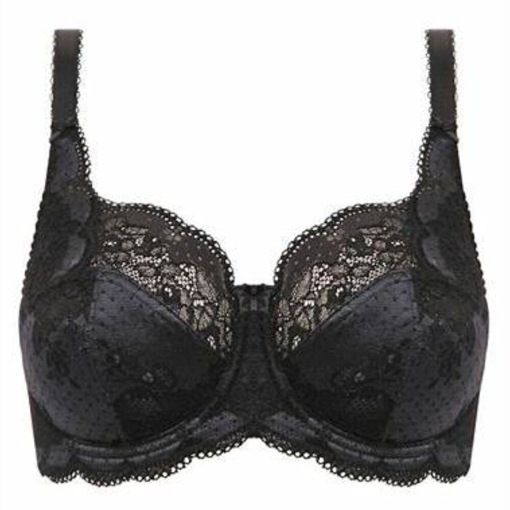 Panache Clara Full Cup Underwire Lace Bra Black 34J
